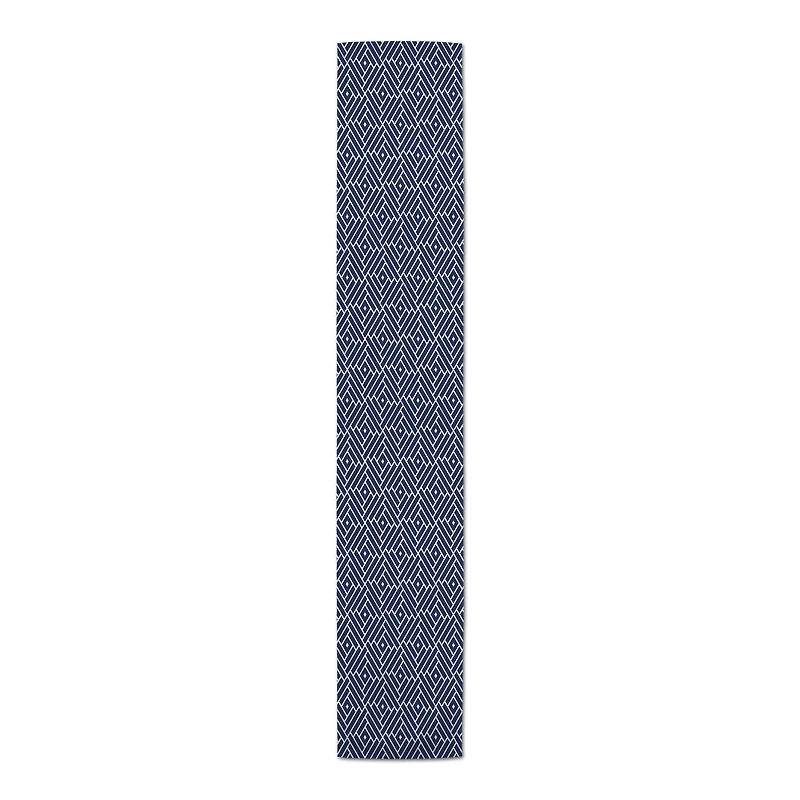 Navy Diamonds Outdoor Table Runner