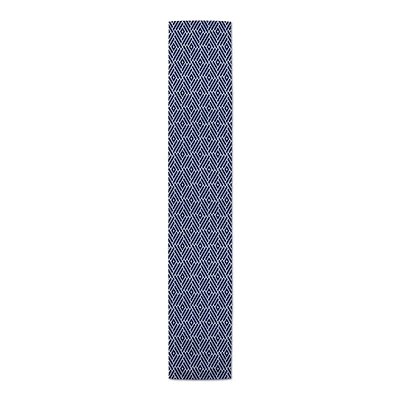 Navy Diamonds Outdoor Table Runner