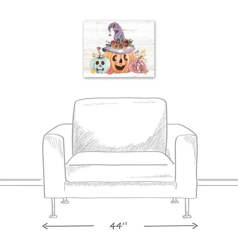 Pastel Jack-O-Lantern Still Life Canvas Wall Art