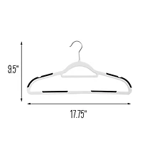 Honey Can Do White & Black Rubber Grip No-Slip Plastic Hangers, 50ct.