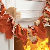 Glitzhome® 6ft. Fall Plaid Fabric Garland