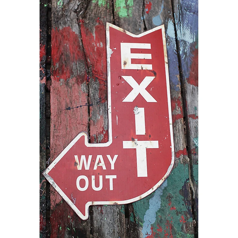 Hello Honey® Exit, Way Out Metal Plaque