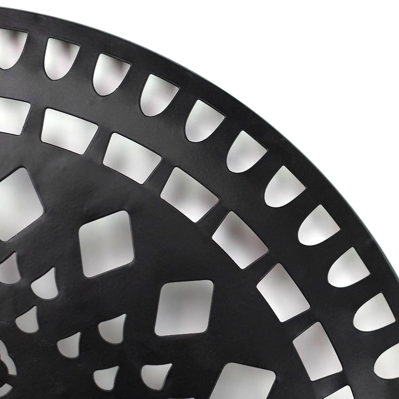 17" Black Rustic Metal Medallion Sculpture