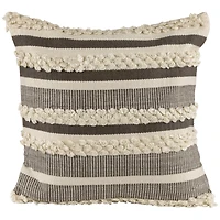Gray & Cream Handloom Woven Outdoor Square Cushion