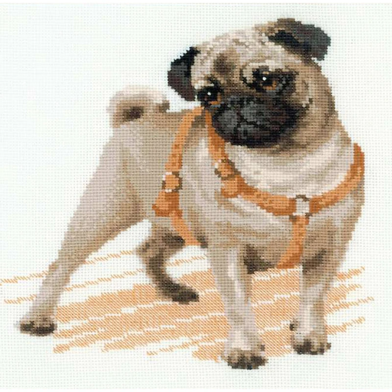 RIOLIS Pug Dog Counted Cross Stitch Kit