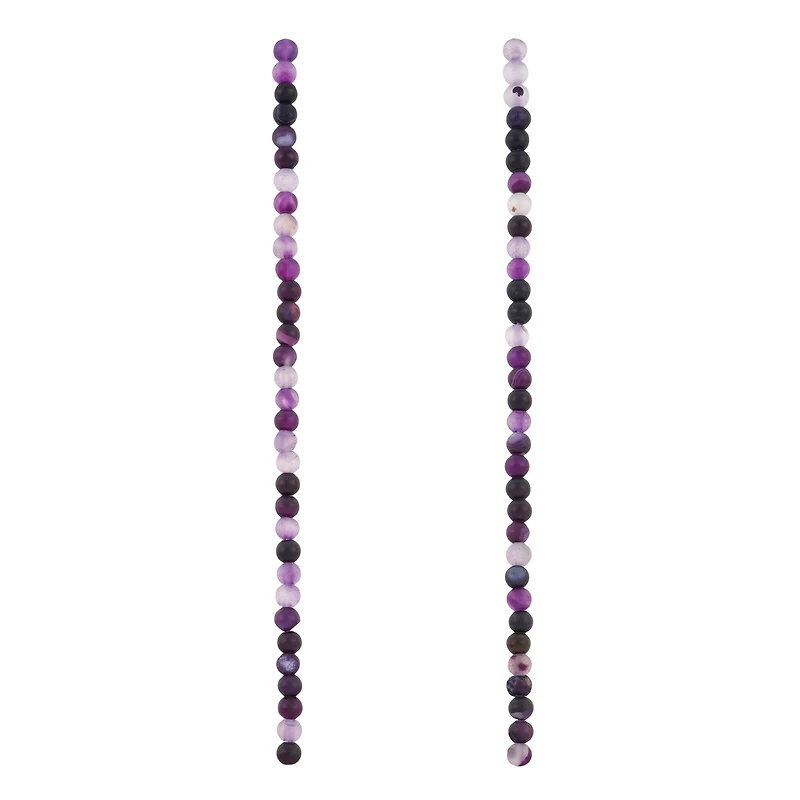 Purple Matte Agate Round Beads by Bead Landing