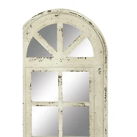 White Vintage Wood Wall Mirror