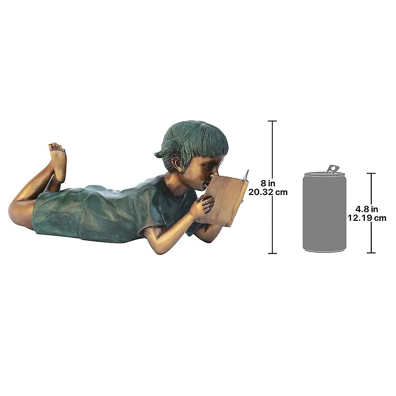 Design Toscano 17" Bookworm Girl Garden Reader Bronze Statue