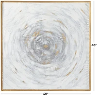 White Metal Spiral Starburst Framed Wall Art with Gold Frame 40" x 1" x 40"