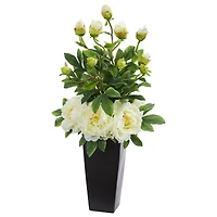 2.5ft. Peony Arrangement in Black Vase