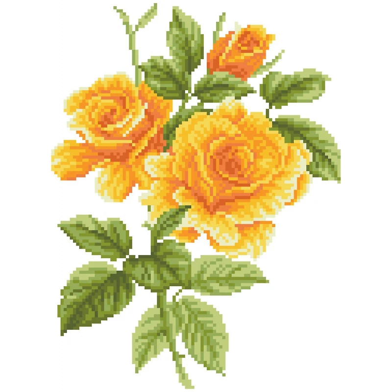 Diamond Dotz® Intermediate Yellow Rose Bouquet Diamond Painting Kit