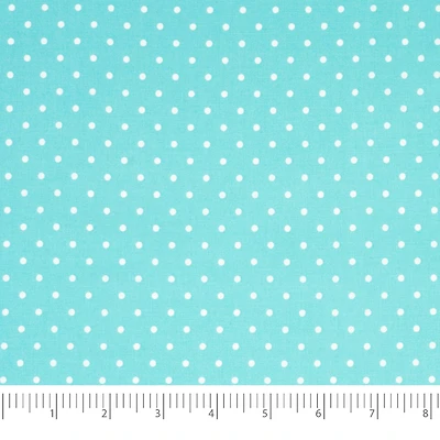SINGER® Aqua Polka Dot Cotton Fabric