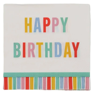 Happy Birthday Stripes Beverage Napkins, 20ct. by Celebrate It™