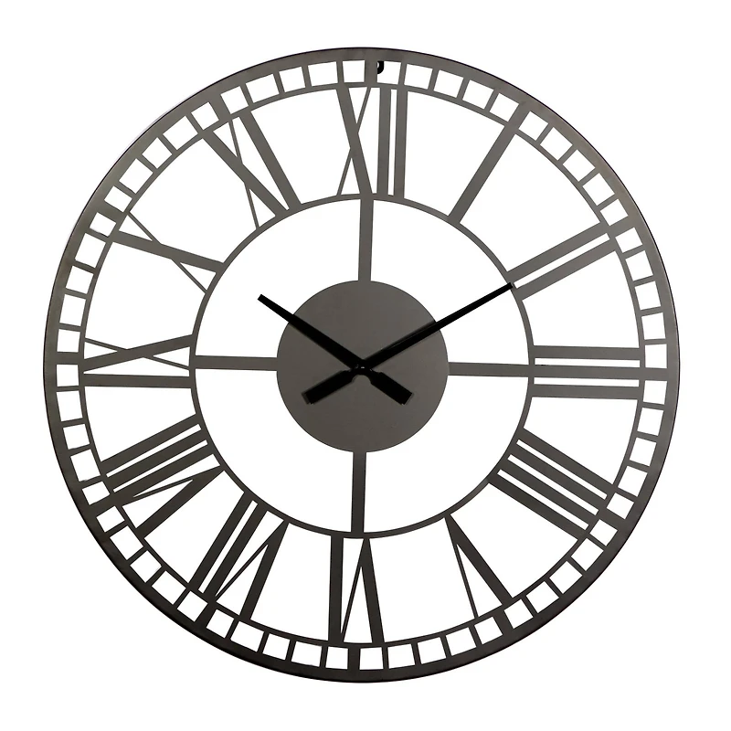 28" Black Metal Contemporary Wall Clock