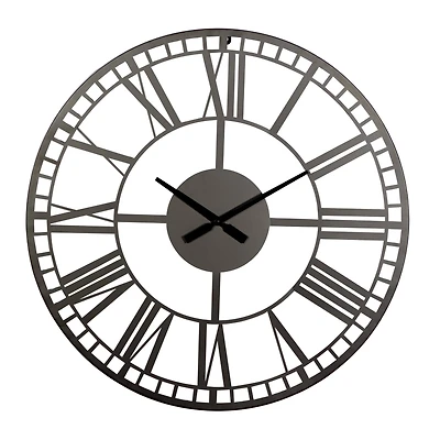 28" Black Metal Contemporary Wall Clock