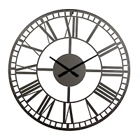 28" Black Metal Contemporary Wall Clock