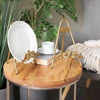 Gold Metal Arched Foldable Display Easel with Vine Emblem Set