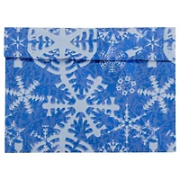 JAM Paper 5" x 6.125" Blue with White Snowflakes Premium Foil Envelopes