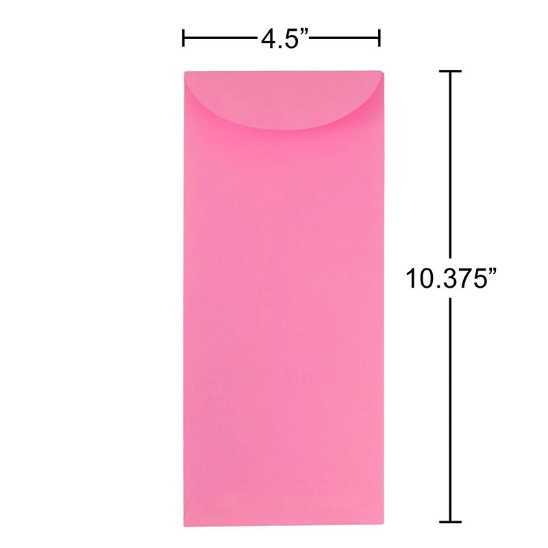 JAM Paper 4.5" x 10.375" Ultra Pink Policy Envelopes, 25ct.