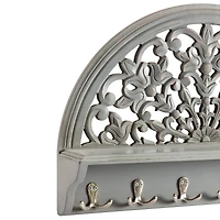 Habitat Round Decorative Gray Carved Wall Hanging