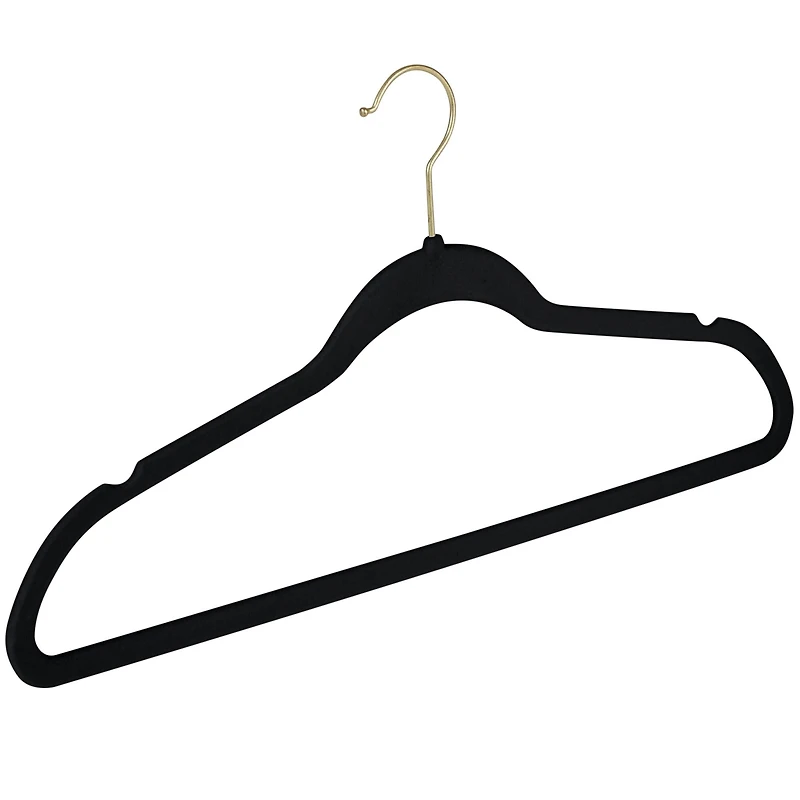 Simplify Slim Velvet Gold Hook Hangers