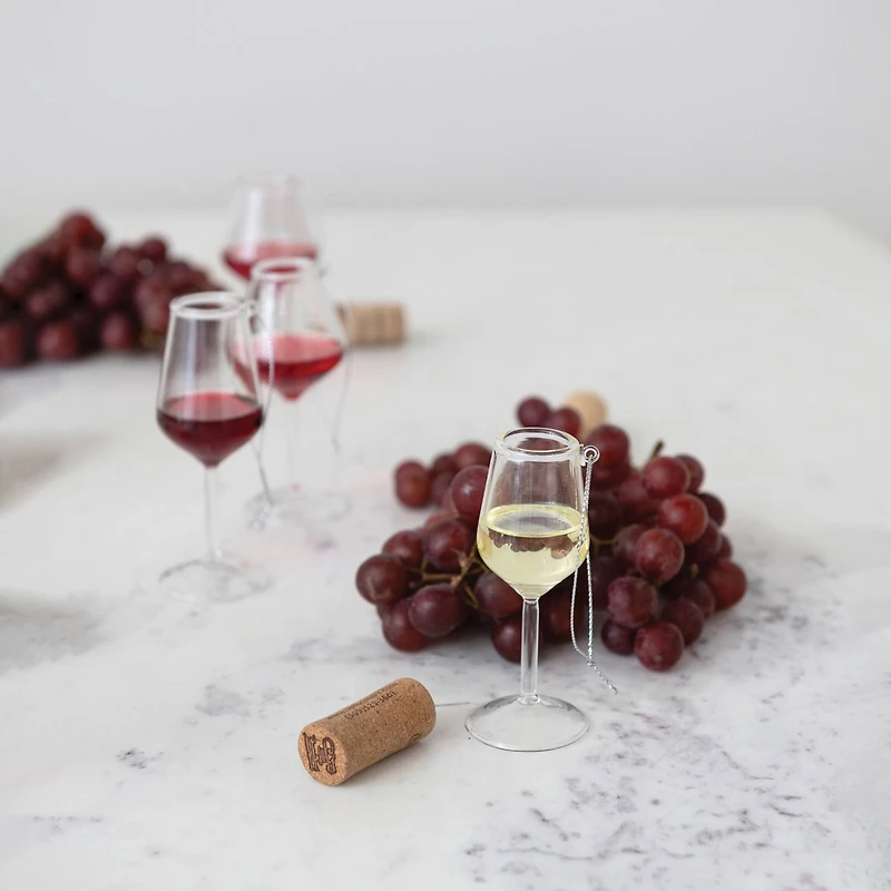 Hello Honey® 4 Pack 4" Wine Glass Ornaments