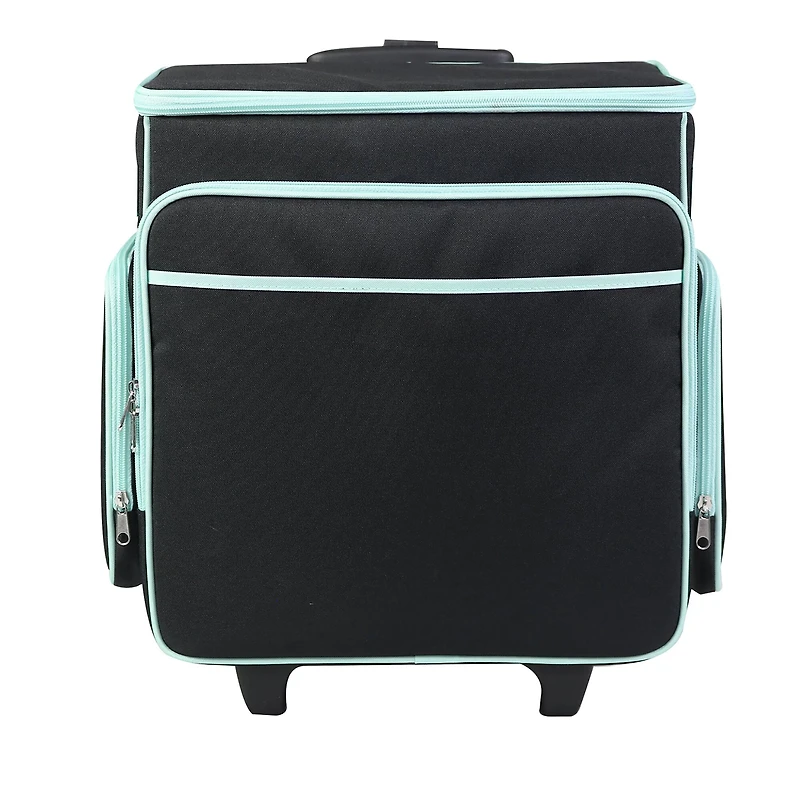 Everything Mary Black & Teal Rolling Craft Bag