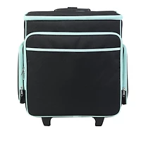 Everything Mary Black & Teal Rolling Craft Bag