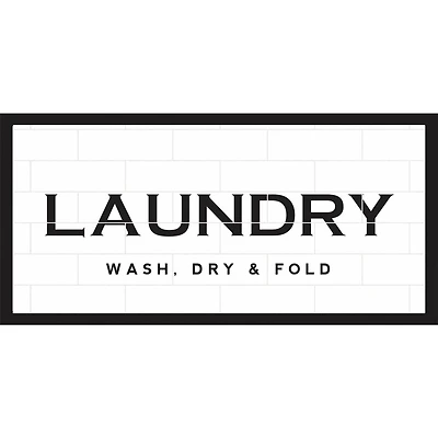 RoomMates Laundry Wash Dry & Fold Tile & Type Framed Wall Art