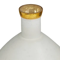 White Glass Glam Vase, 15" x 9" x 9"