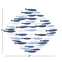 Blue Metal Coastal Wall Decor, 27" x 22"