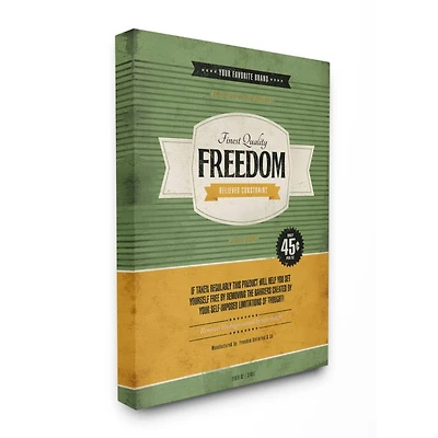 Stupell Industries Finest Quality Freedom Inspirational Canvas Wall Art