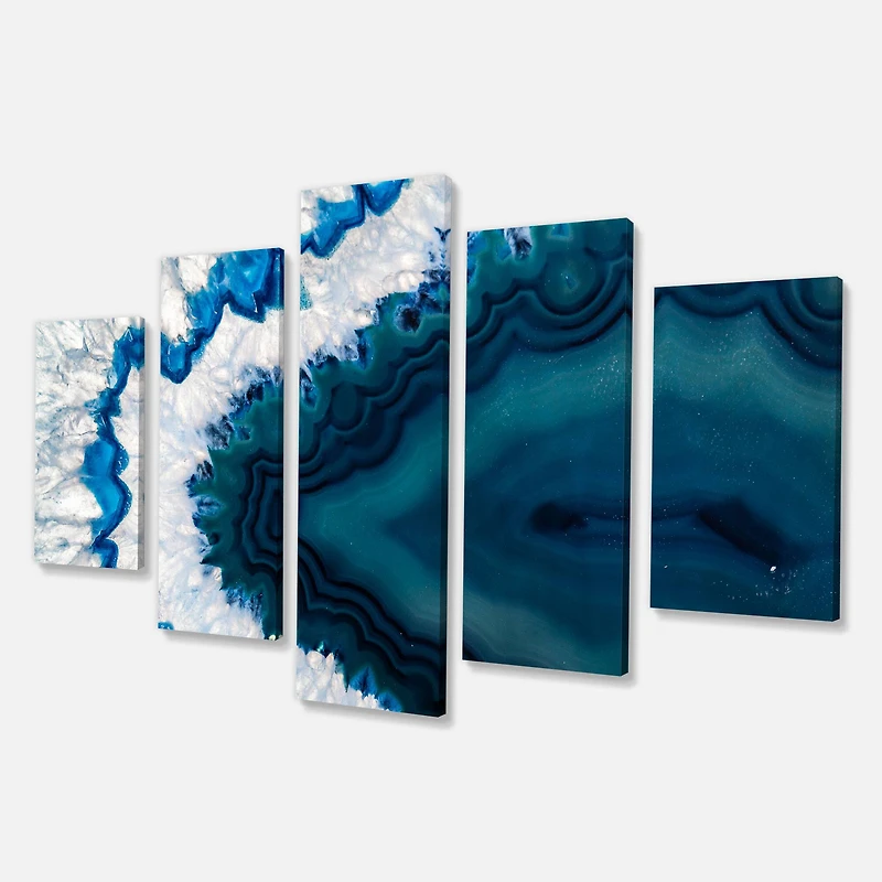 Designart - Blue Brazilian Geode - Contemporary Canvas Wall Art Print
