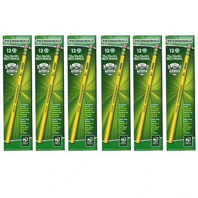 Ticonderoga® Pencils with Erasers, 6 Packs of 12