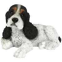 Design Toscano 10" Black & White Cocker Spaniel Puppy Dog Statue