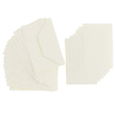 Fabriano® Medioevalis 3.3" x 5.1" White Flat Cards & Envelopes, 20ct.