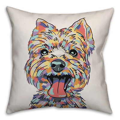 Watercolor Yorkie Throw Pillow
