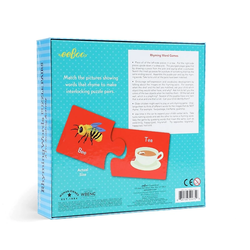 eeBoo Rhyming Puzzle Pairs