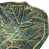 10" Green Leaf Shaped Decorative Accent Tray