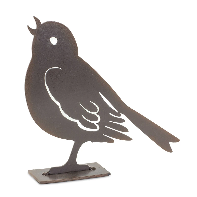 Brown Metal Bird Figurine Set