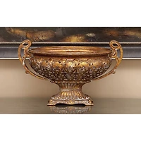 19" Gold Traditional Decorative Bowl Accent with Stand