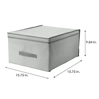 Simplify 16" Herringbone Gray Storage Box