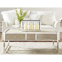 18" Silver Mirror Glam Candlestick Holder