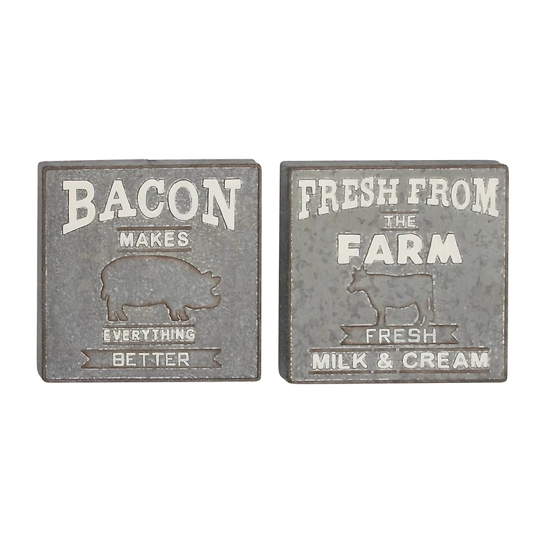 Gray Metal Farmhouse Sign Wall Décor Set