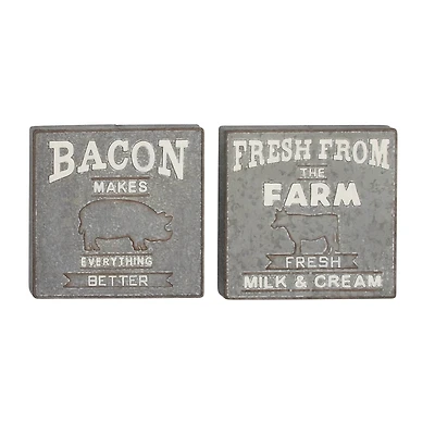Gray Metal Farmhouse Sign Wall Décor Set