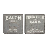 Gray Metal Farmhouse Sign Wall Décor Set