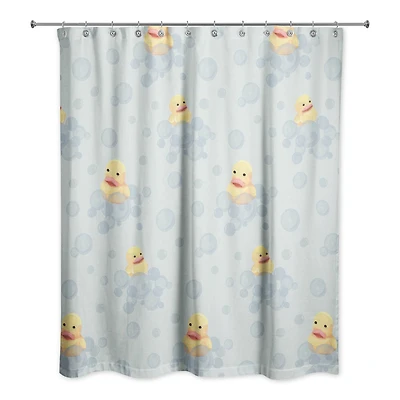 74" Rubber Duckies Shower Curtain
