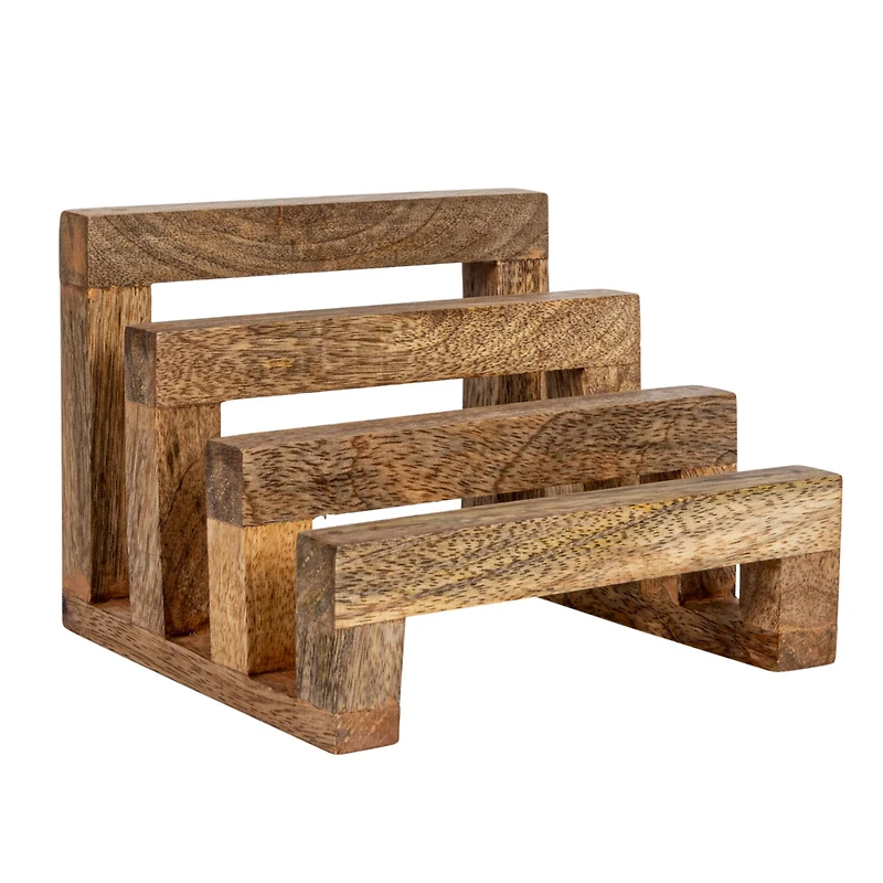 Hello Honey® 6" Natural 3 Section Mango Wood Cutting Board Stand