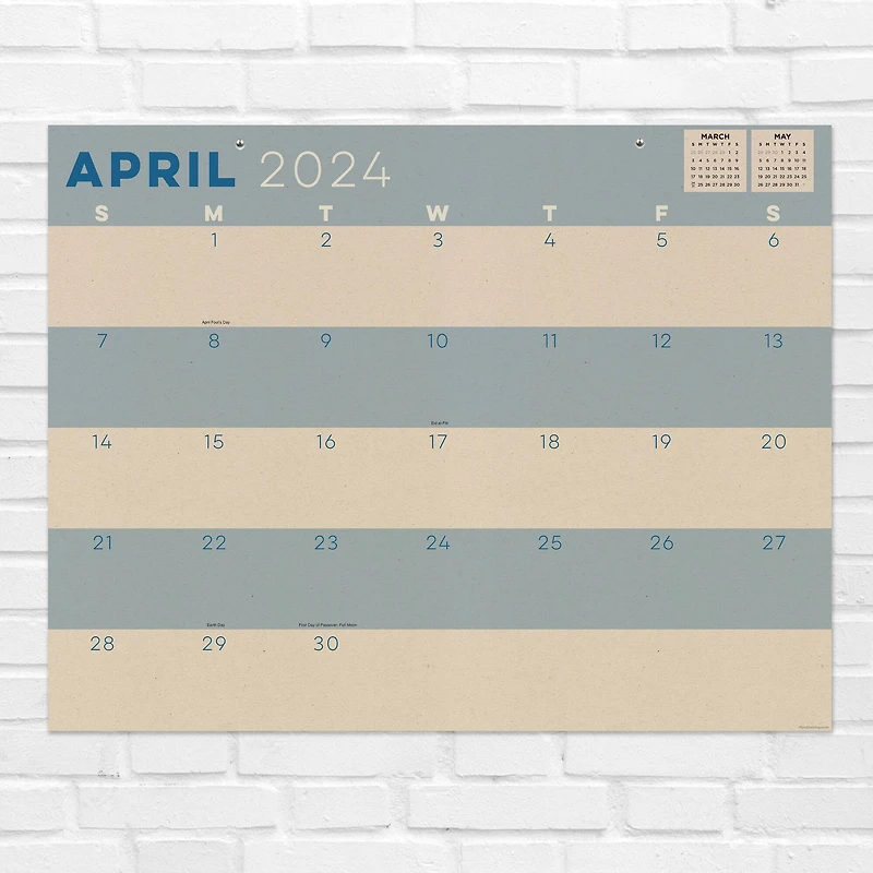 TF Publishing 2024 Kraft Desk Pad Monthly Blotter Calendar