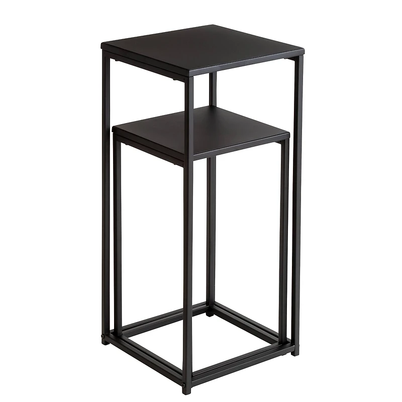 Honey Can Do Square Black Side Tables Set